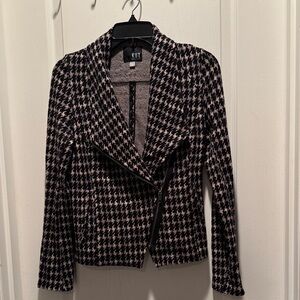 Kut from the Kloth Women's Black, Blue/Grey and Beige Houndstooth Blazer